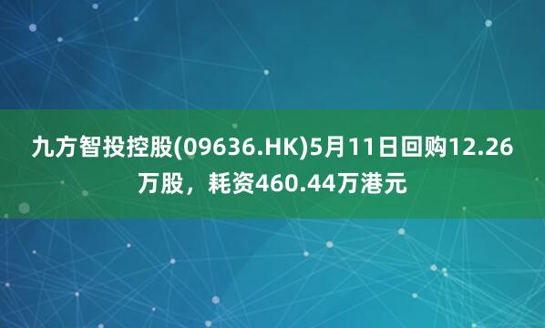 九方智投控股(09636.HK)5月11日回购12.26万股，耗资460.44万港元