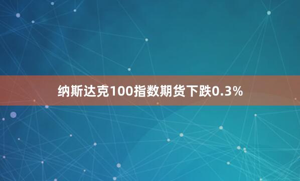 纳斯达克100指数期货下跌0.3%