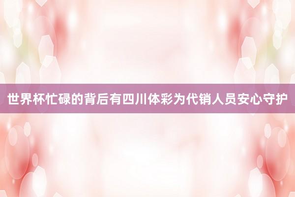 世界杯忙碌的背后有四川体彩为代销人员安心守护