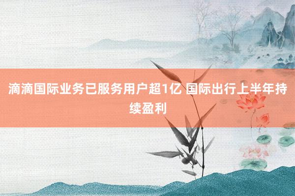 滴滴国际业务已服务用户超1亿 国际出行上半年持续盈利