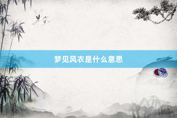 梦见风衣是什么意思