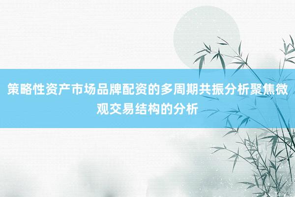 策略性资产市场品牌配资的多周期共振分析聚焦微观交易结构的分析