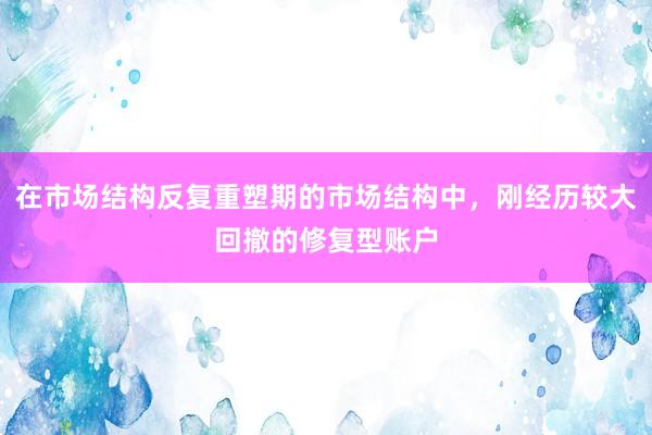 在市场结构反复重塑期的市场结构中，刚经历较大回撤的修复型账户