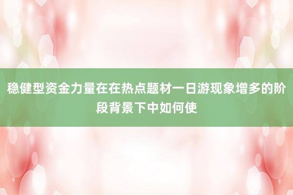 稳健型资金力量在在热点题材一日游现象增多的阶段背景下中如何使