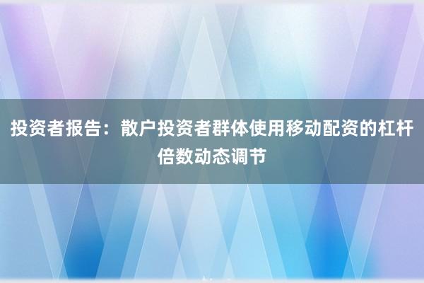 投资者报告：散户投资者群体使用移动配资的杠杆倍数动态调节