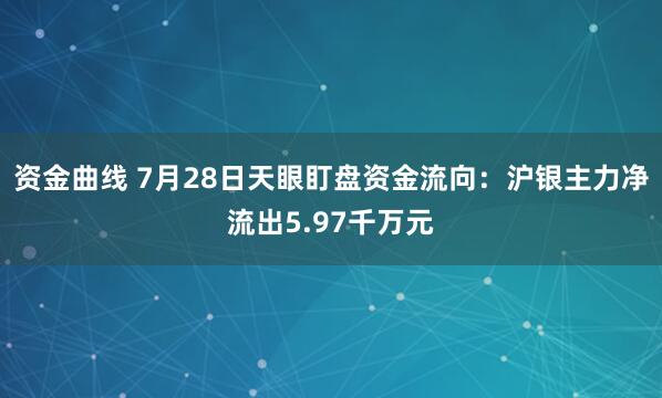 资金曲线 7月28日天眼盯盘资金流向：沪银主力净流出5.97千万元
