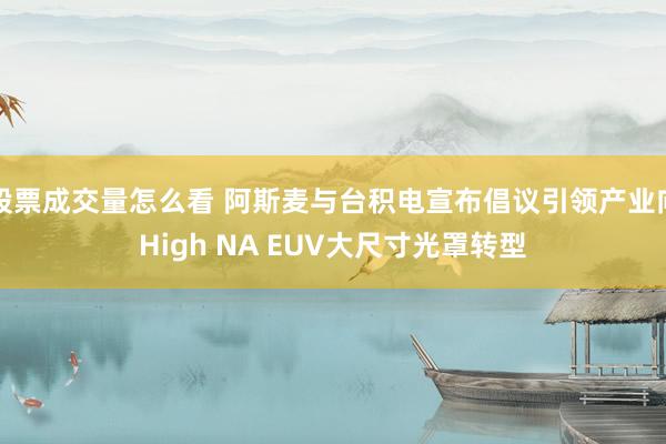 股票成交量怎么看 阿斯麦与台积电宣布倡议引领产业向High NA EUV大尺寸光罩转型