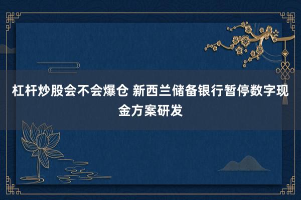 杠杆炒股会不会爆仓 新西兰储备银行暂停数字现金方案研发